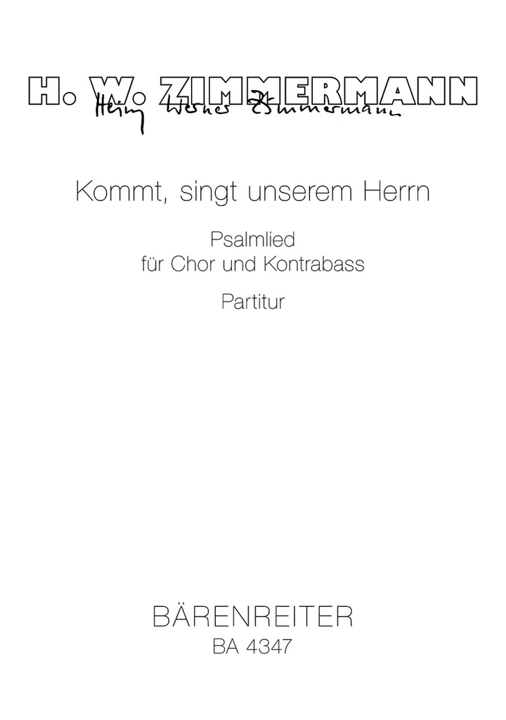 Kommt, singt unserem Herrn (1960/1964) -Psalmlied für Chor und Kontrabass-