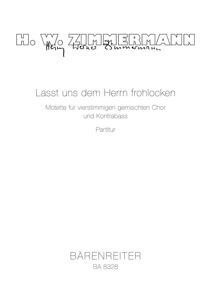 Lasst uns dem Herrn frohlocken -Motet for four-part choir and double bass-