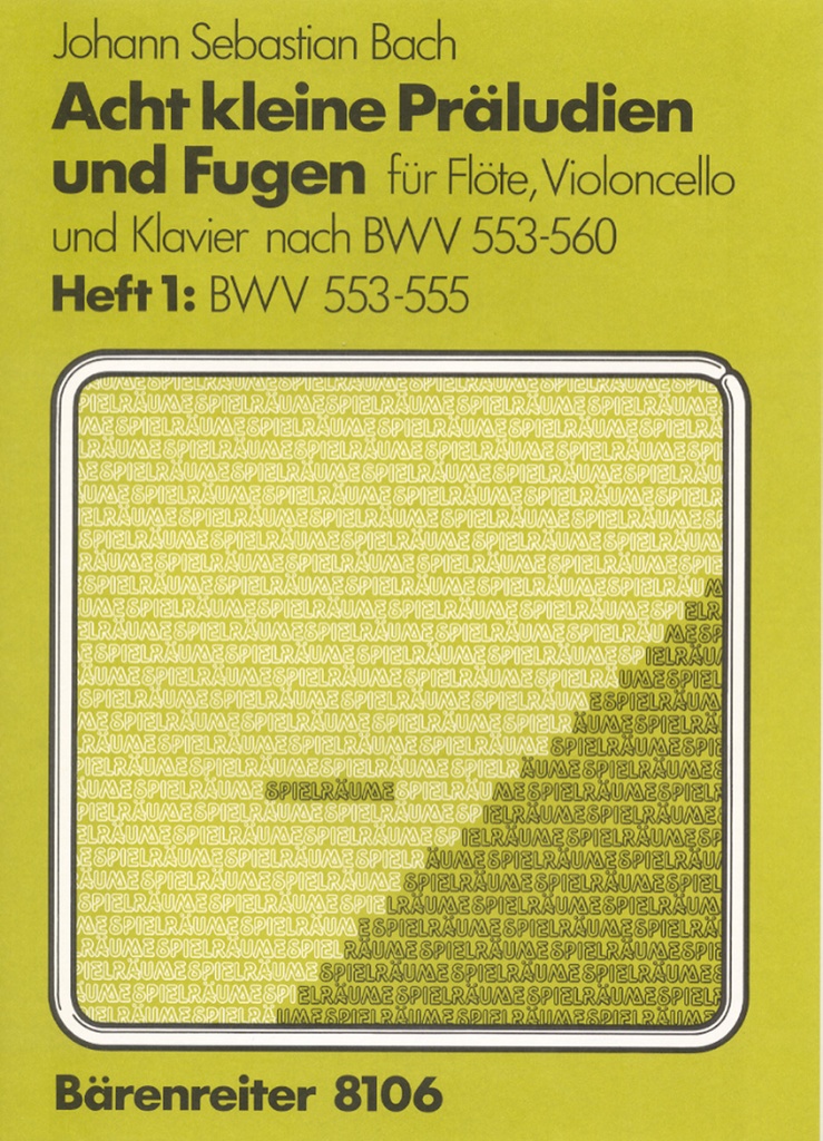 3 Kleine Präludien und Fugen nach 'acht kleine Präludien und Fugen für Orgel', BWV.553-555 (Bearbeitungen für Flöte, Violoncello und Klavier) (Set of parts)