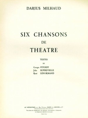 6 Chansons De Theatre, Op.151b (Medium voice)