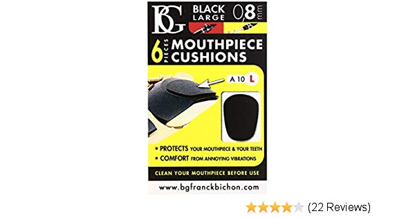 Mouthpiece Cushions BG A10L 0,8 (6 Mondstukplakkers groot zwart)