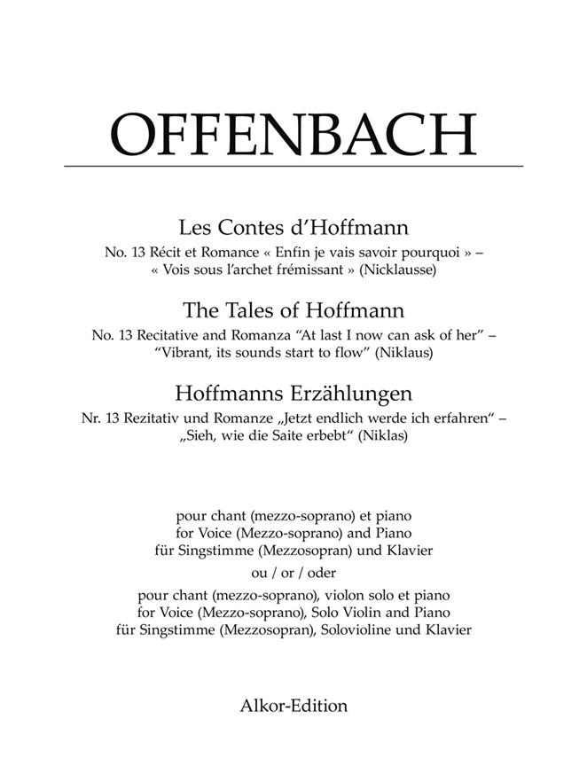 Les Contes d'Hoffmann - No.13: Récit & Romance (Medium voice)