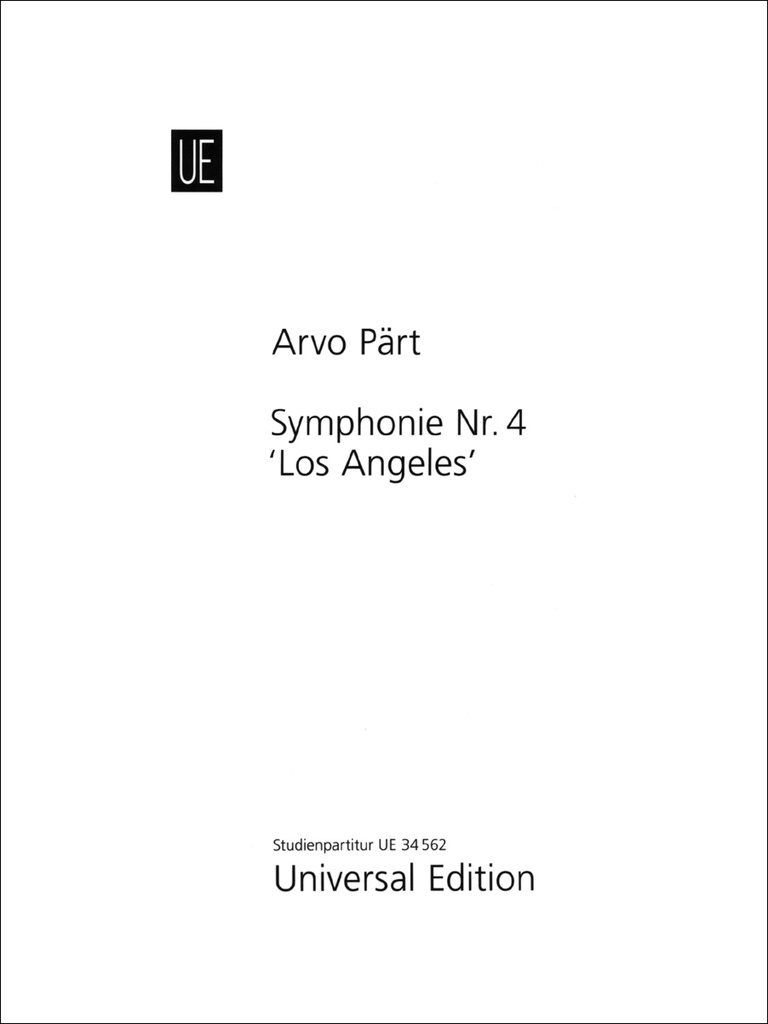 Symphonie No.4 Los Angeles (Pocket score)