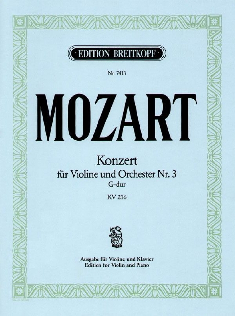 Violin Concerto [No. 3] in G major, KV.216 (Piano reduction)