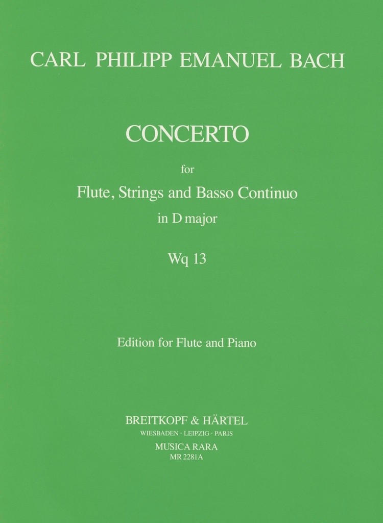 Flute concerto in D major, Wq.13 (Piano reduction)