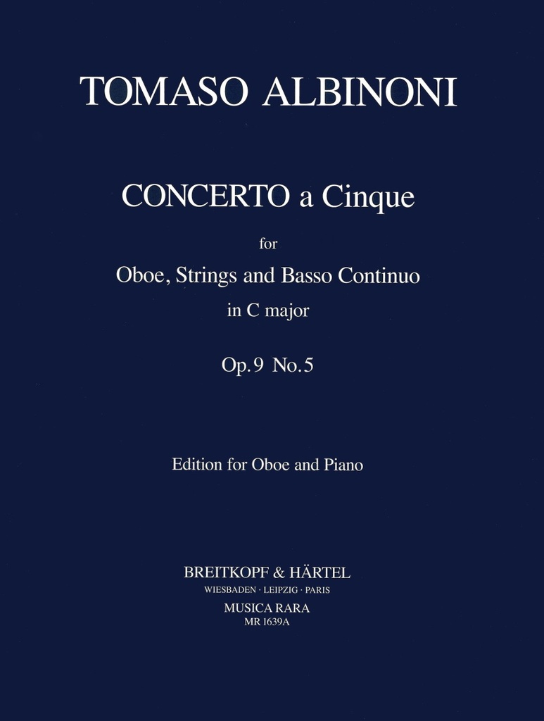 Concerto a 5 in C, Op.9/5 (Piano reduction)