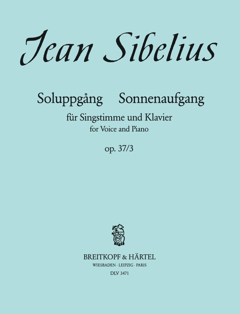 Soluppgång - Sunrise, Op.37/3 (Vocal score) (High voice)