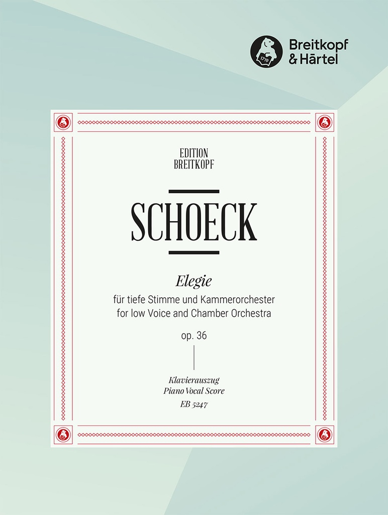 Elegie, Op.36 (Vocal score) (Low voice)