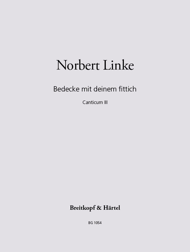 Bedecke mit deinem fittich (Vocal score)