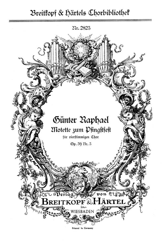 Heilger Geist, du Troester mein, Op.39/3 (Choral score)