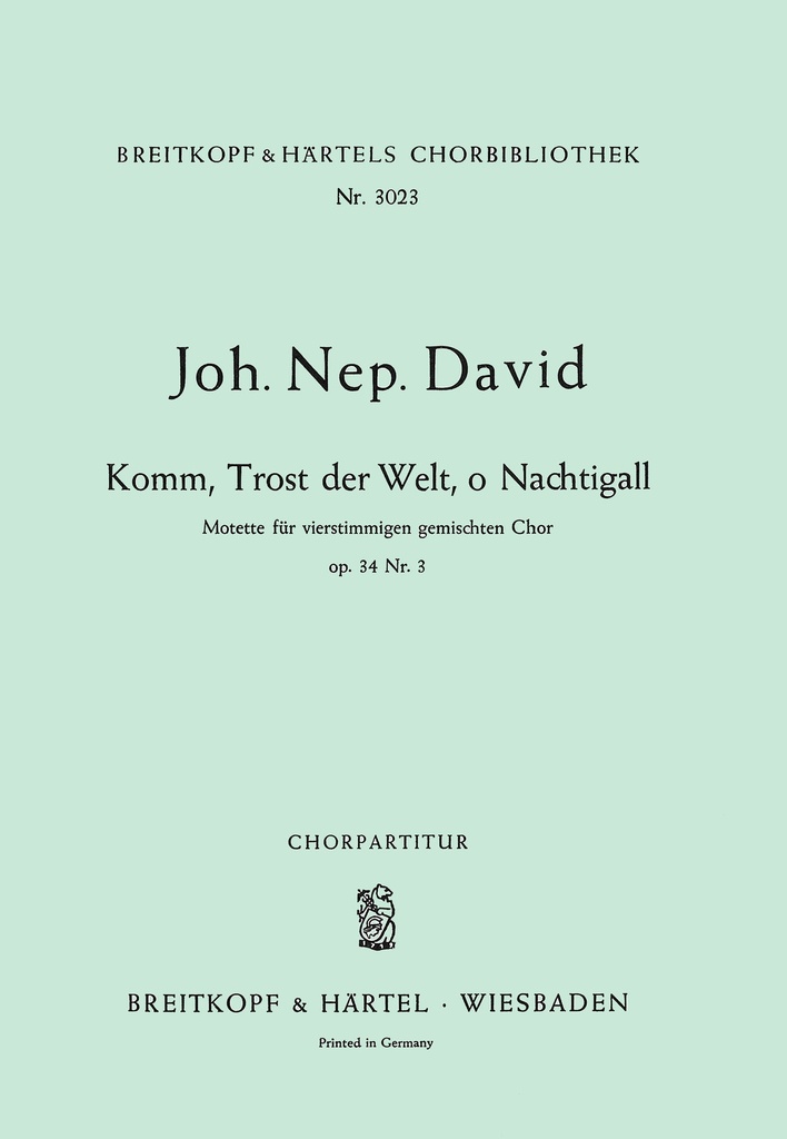 Komm, Trost der Nacht, WK.34/3 (Choral score)