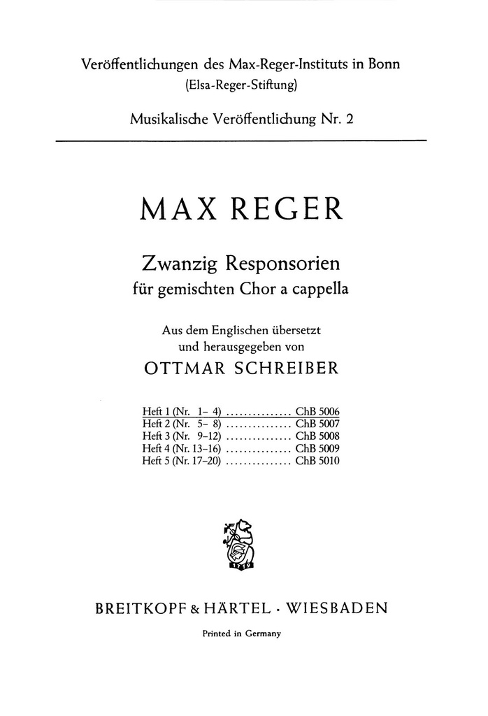 20 Responsories - Vol.1: Nos.1 - 4