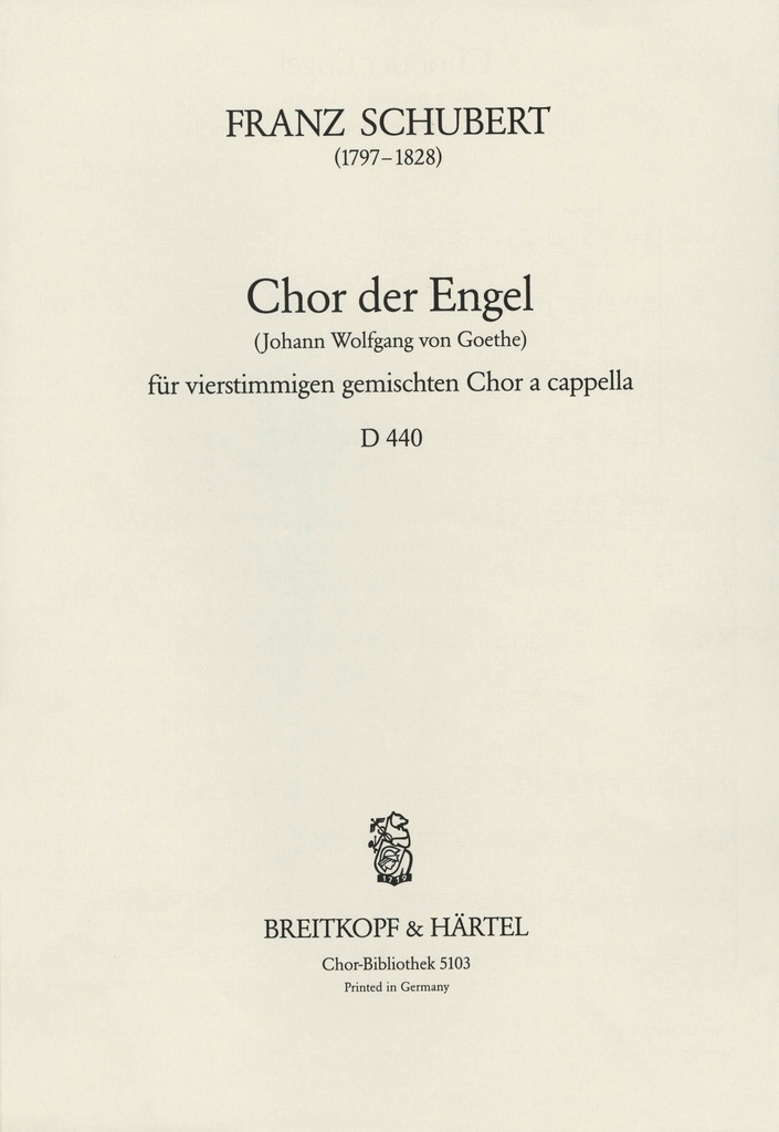 Chor der Engel, D.440 (Choral score)