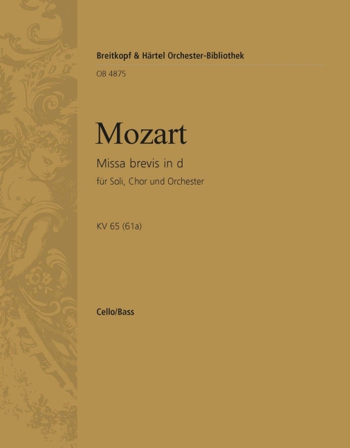 Missa brevis in D minor, KV.65 (61a) (Cello/double bass)