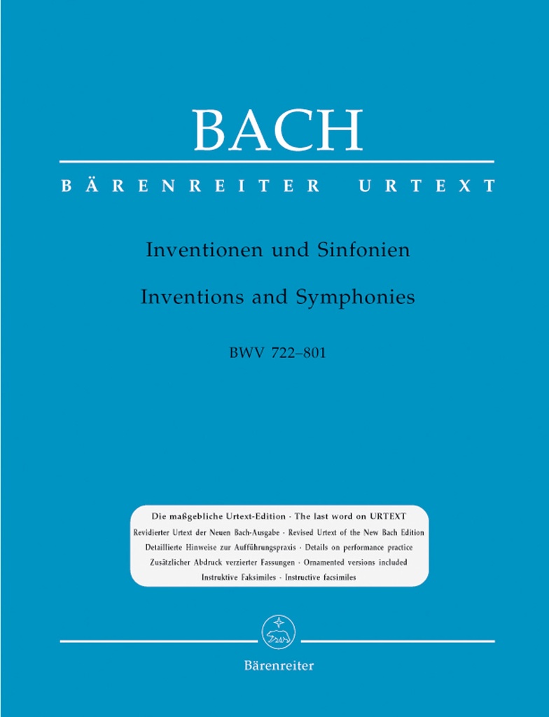 Inventions and Sinfonias, BWV.772-801(No fingerings)