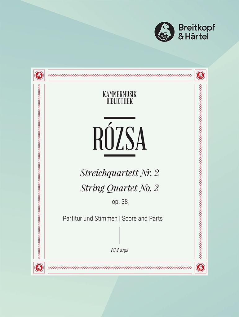 String Quartet No.2, Op.38 (Score and parts)