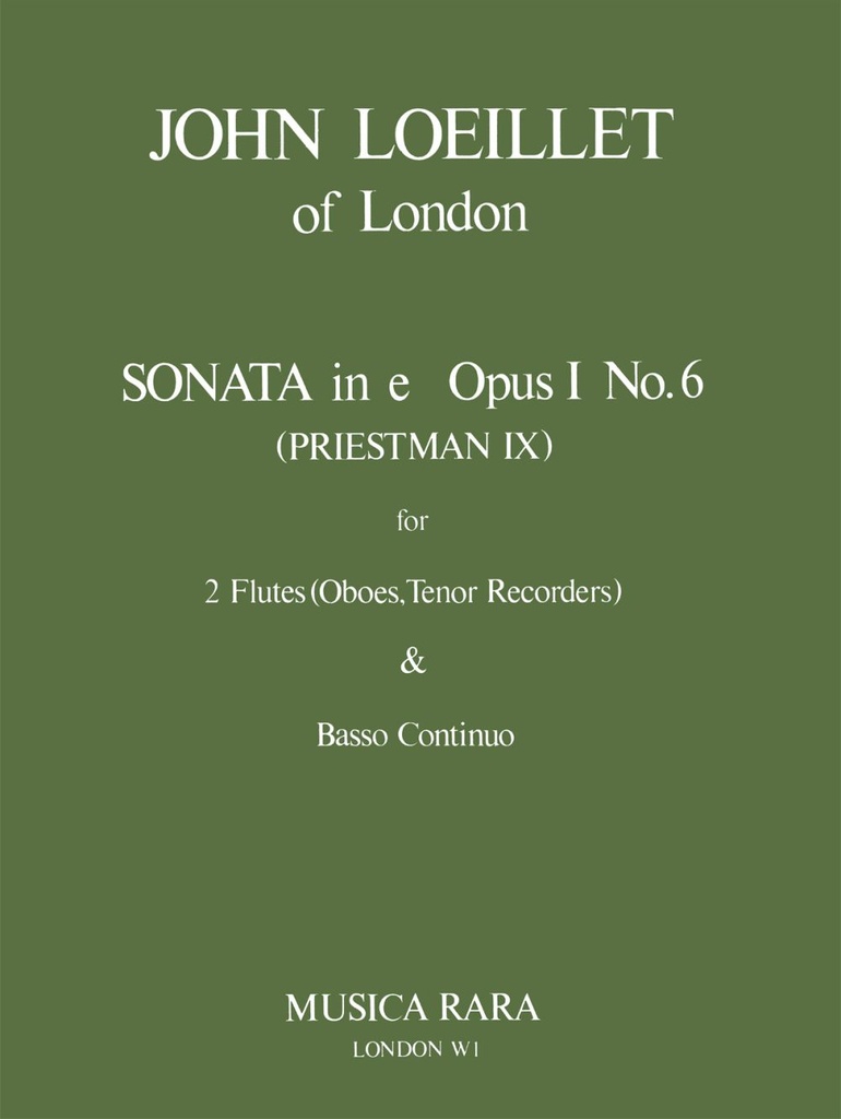 6 Sonatas, Op.1 No.6 in E minor