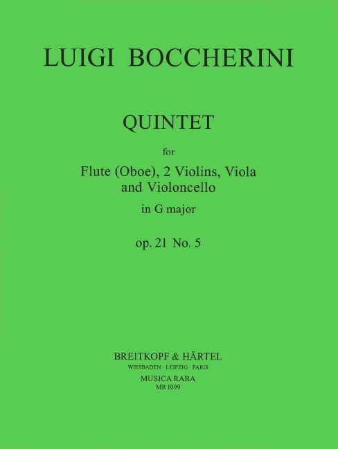 Quintet in G major, Op.21/5 (Set of parts)