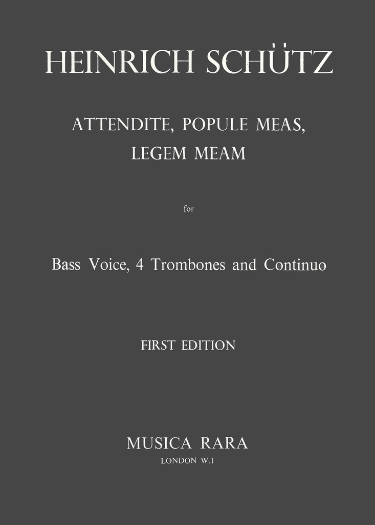 Attendite, populae meas, legam meam (Score and parts)