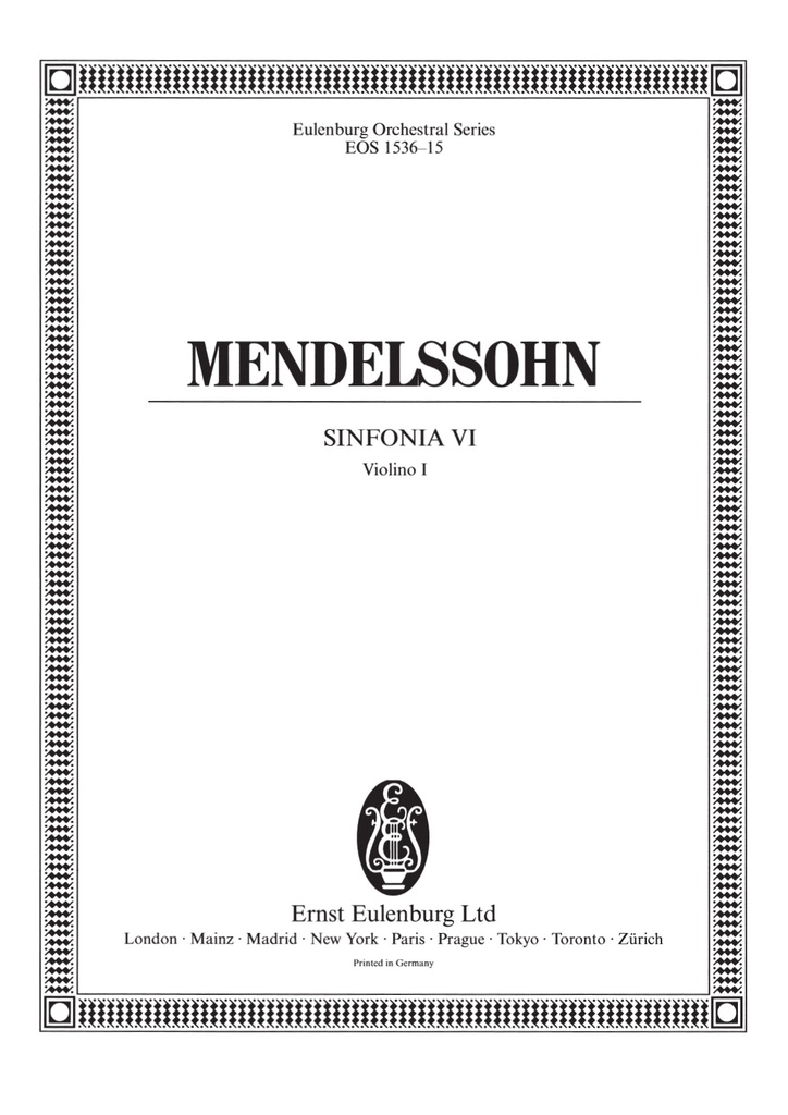 Sinfonia No.6 in Eb major, MWV.N 6 (Violin 1)