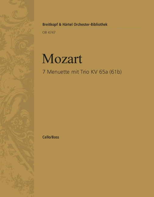 7 Menuets with Trio, KV.65a (61b) (Cello/double bass)