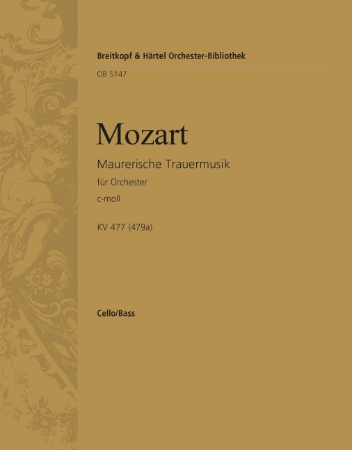 Masonic Funeral Music in C minor, KV.477 (479a) (Cello/double bass)
