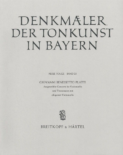 Denkmaeler der Tonkunst in Bayern (Neue Folge) - Vol.23: Ausgewählte Concerti für Cello und Triosonaten mit obligatem Cello