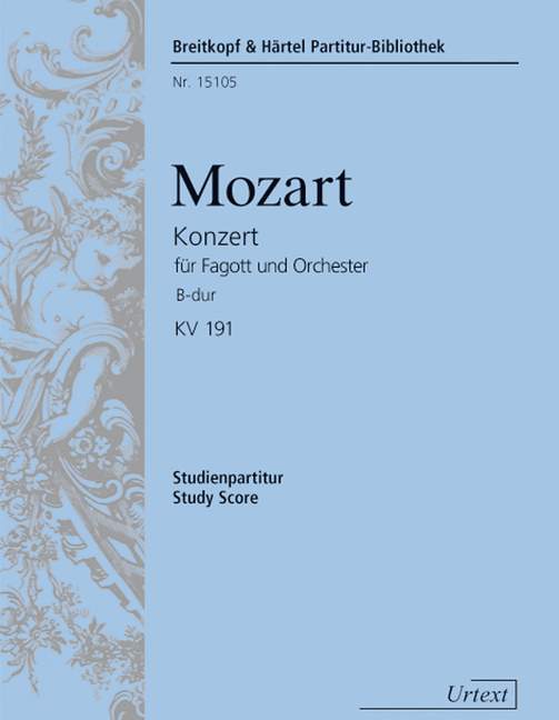 Bassoon Concerto in Bb major, KV.191 (186e) (Study score)