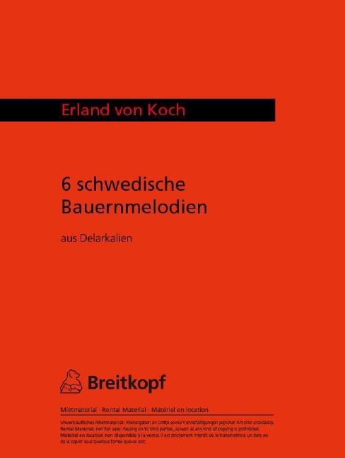 6 schwedische Bauernmelodien (Study score)