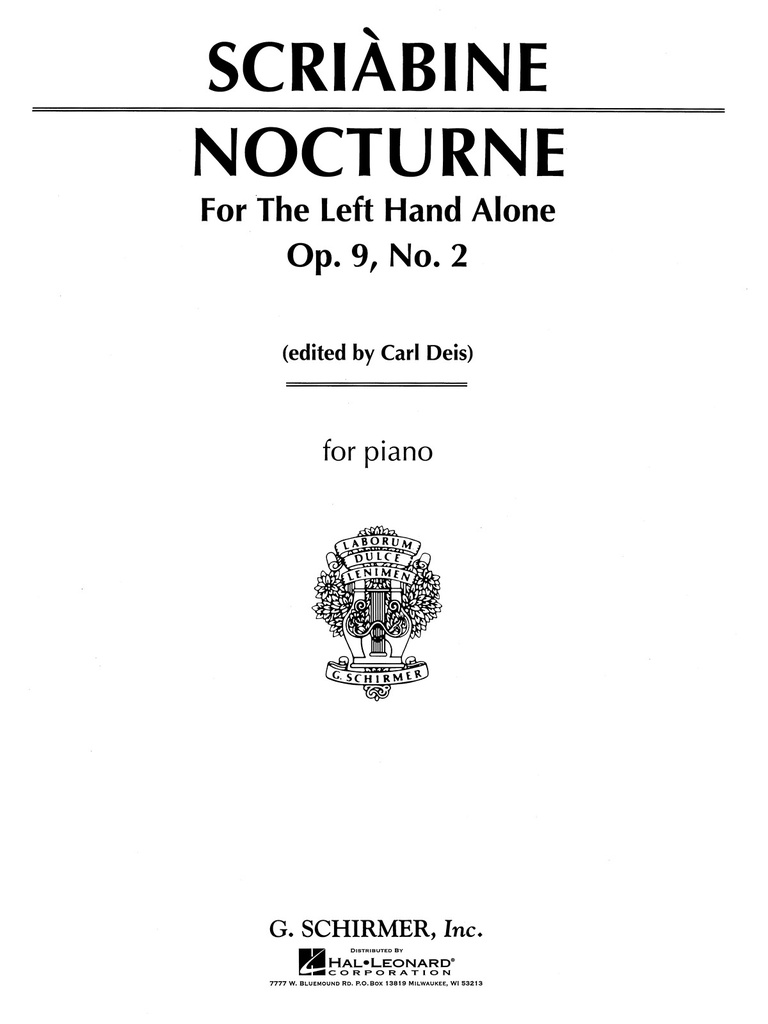 Nocturne For The Left Hand, Op.9/2