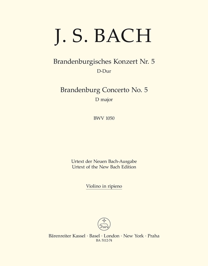 Brandenburg Concerto No.5, BWV.1050 (Violin)