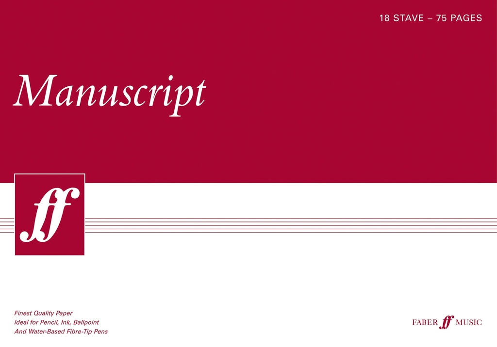 A3 Manuscript pad, 18-stave, 75-page