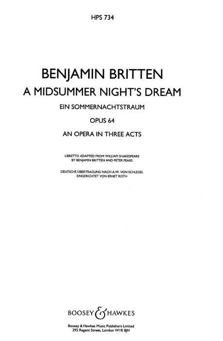 A Midsummer Night's Dream (Study score)