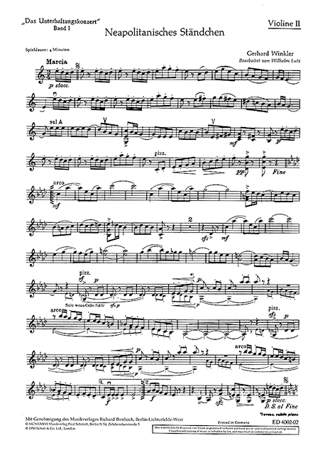 Unterhaltungskonzert - Band 1 (Violin 2 part)