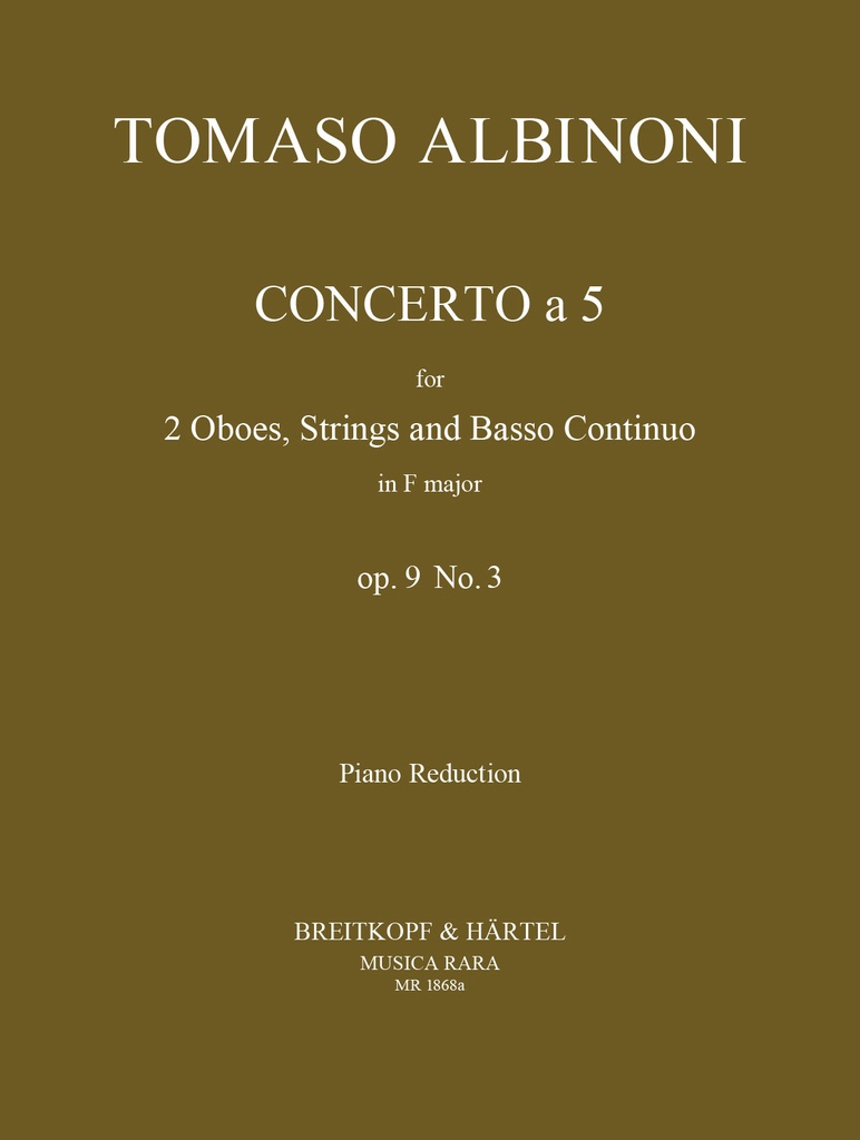 Concerto a 5 in F major, Op.9/3 (Piano reduction)