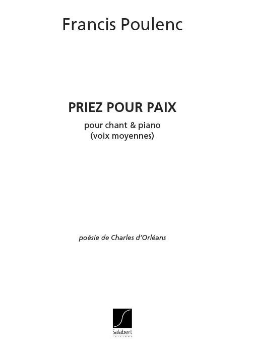 Priez pour paix (Voix moyennes)