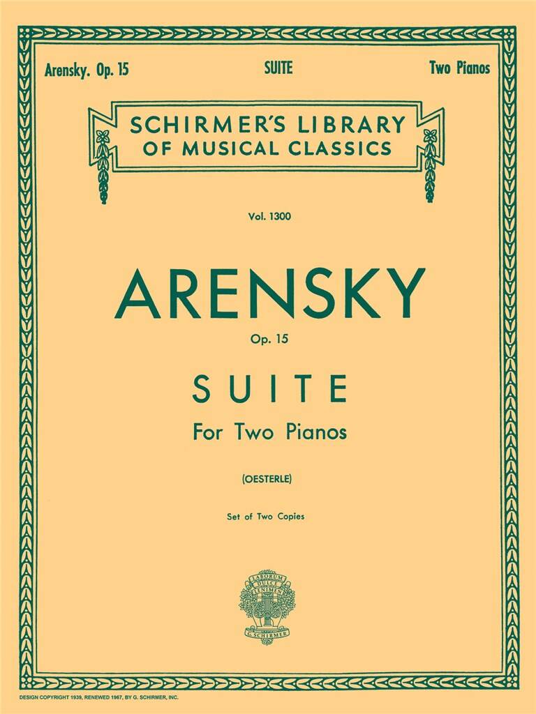 Suite Nr. 1 for 2 Piano's, Opus 15 (Set of 2 copies)