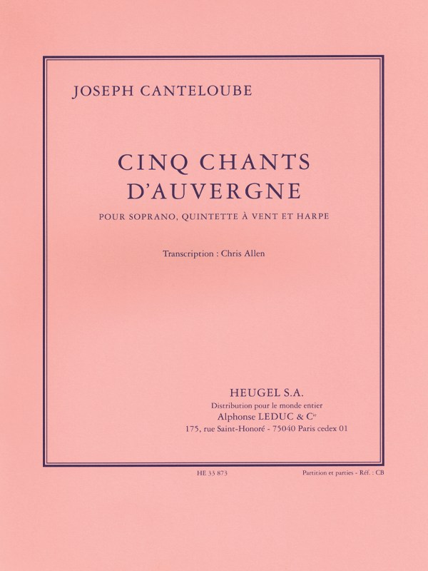 5 Chants d'Auvergne (Score & parts)