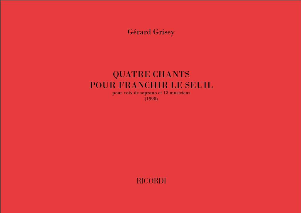 Quatre Chants pour Franchir le Seuil (Score only)