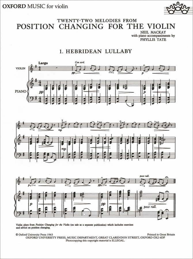 Position Changing for Violin (Piano accompaniment)