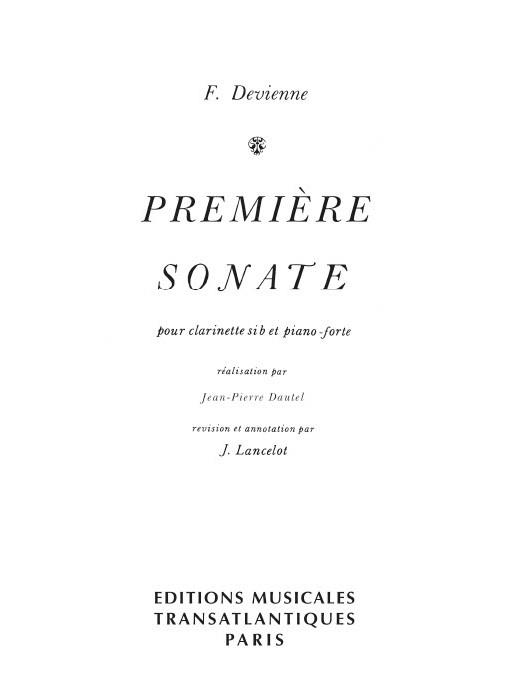 Premiere sonate