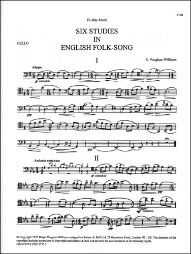 6 Studies in English Folksong (Cello part)