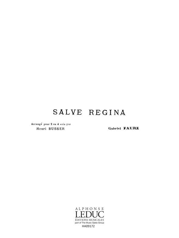 Salve regina (2 ou 4 Voix mixtes et piano ou orgue)