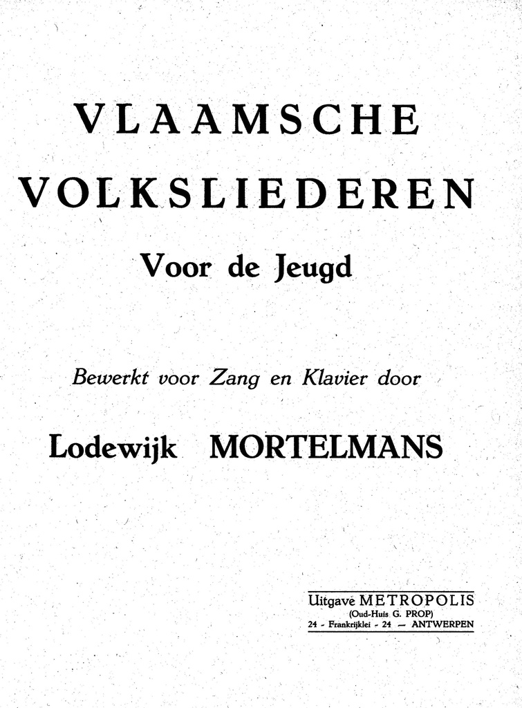 Vlaamsche volksliederen voor de jeugd