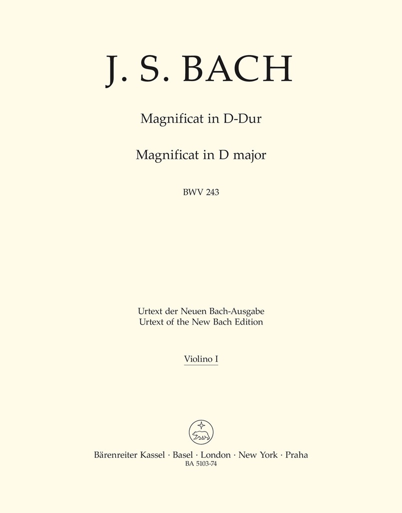 Magnificat D major, BWV.243 (Violin 1 part)