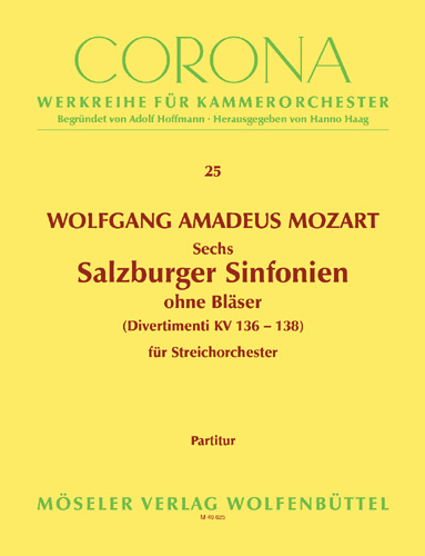 3 Salzburger Sinfonien, KV.136-138 (Score)
