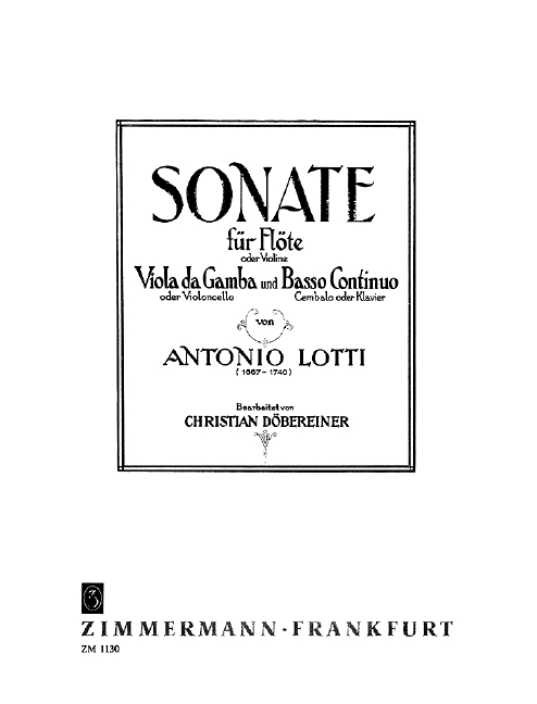 Sonate fur Flöte, Viola da Gamba und Klavier