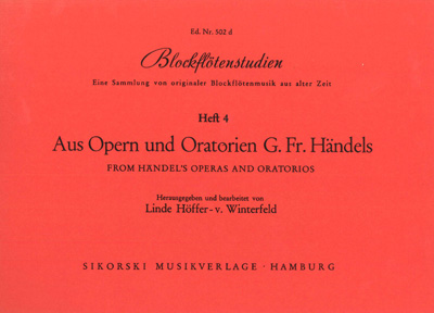 Blockflötenstudien - Vol.4 (Aus opern und oratorien G.F.Haendels)