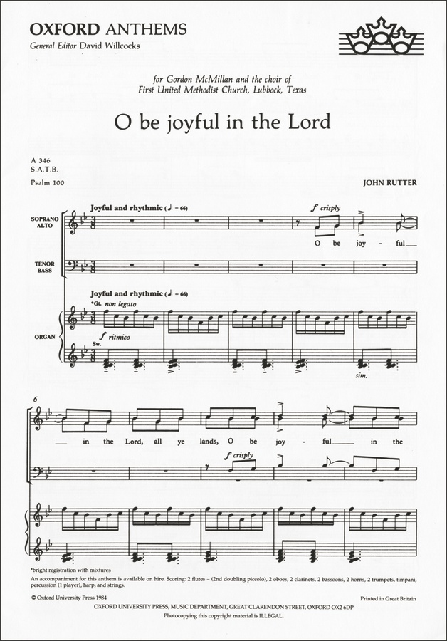 O Be Joyful in the Lord