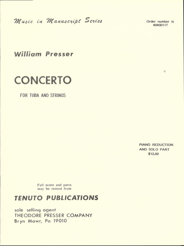 Concerto for tuba and strings